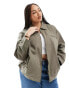 Фото #1 товара ASOS DESIGN Curve twill harrington shacket in khaki