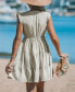 Women's Smocked Bodice & Flutter Sleeve Mini Beach Dress