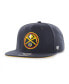 Фото #3 товара Men's Navy Denver Nuggets Sure Shot Captain Snapback Hat