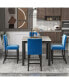 5-Piece Faux Marble Dining Set with Upholstered Chairs