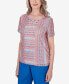 Women's Neptune Beach Textured Stripe Top with Side Ruching M - фото #5