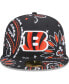 Фото #4 товара Men's Black Cincinnati Bengals Paisley 59Fifty Fitted Hat