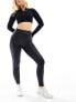 ASOS 4505 Hourglass gym legging in cracked leather effect in black