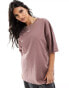 Nike mini swoosh boyfriend t-shirt in purple- PURPLE lila, XS - фото #1