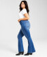 ფოტო #1 პროდუქტის Trendy Plus Size Curvy Pull-On Flare-Leg Jeans