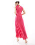 ASOS DESIGN satin midi dress in fuchsia