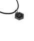 Gunmetal IP Stainless Steel Logo Leather Pendant Necklace, 17-3/4" + 1-3/5"