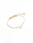 ASOS DESIGN stainless steel bracelet with faux freshwater glass pearl and fine chain in gold tone