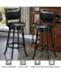 Set of 2 29'' Swivel Bar Height Stool Wood Dining Chair