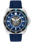 Фото #1 товара Men's Charter Automatic Blue Silicone Watch 44mm