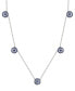 Фото #1 товара Macy's lab-Grown Sapphire (1-1/10 ct. t.w.) & Lab-Grown White Sapphire (1/6 ct. t.w.) 17" Collar Necklace in Sterling Silver