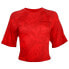 Фото #1 товара Diadora Manifesto Cropped Floral Crew Neck Short Sleeve T-Shirt Womens Red Casua