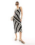 New Look satin midi slip dress in stripe