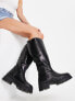 Фото #3 товара Raid Challenge chunky flat knee boots in black