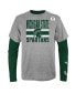 ფოტო #4 პროდუქტის Big Boys Gray, Green Michigan State Spartans Fan Wave T-shirt Combo Pack