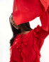 Фото #8 товара Daska long sleeve ruffle blouse co-ord in red