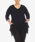 ფოტო #1 პროდუქტის Plus Size Empire Cut V-neck Tunic Top