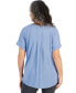 Women's Split-Neck Short Sleeve Knit Shirt, Created for Macy's