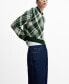 Фото #1 товара Women's Checkered Zipper Cardigan