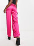 Фото #2 товара Miss Selfridge satin wide leg cargo trouser in pink