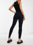 ASOS DESIGN seamless sculpting ribbed legging in black