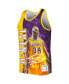 ფოტო #3 პროდუქტის Men's Shaquille O'Neal Purple Los Angeles Lakers 1999-00 Hardwood Classics Player Burst Tank Top