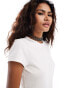 Фото #1 товара Weekday Milly super soft slim fit t-shirt in white