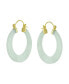 Фото #1 товара Light Green Natural Jade Green Round Bamboo Jade Hoop Earrings For Women Gold Plated Sterling Silver 1.2 Inch Diameter