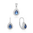 Glittering silver jewelry set with zircons AGSET174L (pendant, earrings)