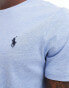 Фото #4 товара Polo Ralph Lauren icon logo t-shirt in light blue marl