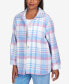 Petite Swiss Chalet Collared Plaid Shirt Jacket