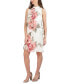 Фото #4 товара Petite Floral-Print Mock Neck Trapeze Dress