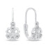 Sparkling Silver Flower Earrings for Girls EA189W