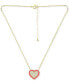 Cubic Zirconia & Enamel Heart Pendant Necklace, 16" + 2" extender, Created for Macy's