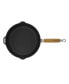 French Enameled Cast Iron 10" Fry Pan with Wood Handle and Spouts
