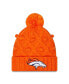 Фото #1 товара Big Girls Orange Denver Broncos Toasty Cuffed Knit Hat with Pom