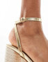 Glamorous braided espdrille heeled sandals in gold