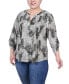 Фото #1 товара Plus Size 3/4 Roll Tab Pullover Top