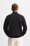 HIGH NECK QUARTER-ZIP SWEATER