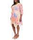 Фото #3 товара Plus Size Printed Handkerchief-Hem Dress