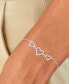 ფოტო #2 პროდუქტის Children's Cubic Zirconia & Polished Triple Heart Chain Link Bracelet