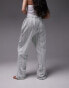 Фото #6 товара Topshop pull on towelling stripe wide leg trouser in white