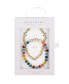 Multi Color Quartz BFF Stone and Beaded Stretch Bracelet Set