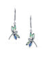 Фото #2 товара Dainty Butterfly Dragonfly Firefly Garden Rainbow Abalone Iridescent Shell Inlaid Drop Lever back Dangle Earrings For Women Sterling Silver