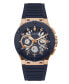 Men's Navy Silicone Strap, Multi-Function Watch, 44mm
