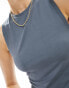 Weekday soft tank top in dark blue Синий, XS - EU 34 - фото #2