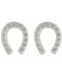 ფოტო #3 პროდუქტის Cubic Zirconia Horseshoe Stud Earrings in Sterling Silver