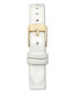 ფოტო #3 პროდუქტის Women's White Strap Watch 38mm Gift Set, Created for Macy's