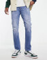 Фото #1 товара Jack & Jones Intelligence Glenn slim fit jeans with pant platter rip and repair in light wash