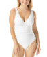 Contours Solitare V-Neck Underwire Tummy-Control One-Piece Swimsuit